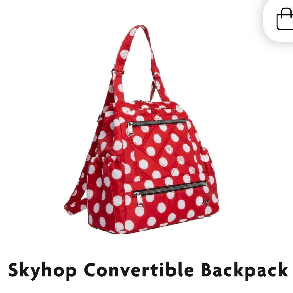 LUG Red Polka Dot Convertible Backpack